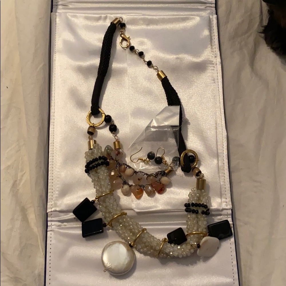 Beautiful handmade necklace and earrings set